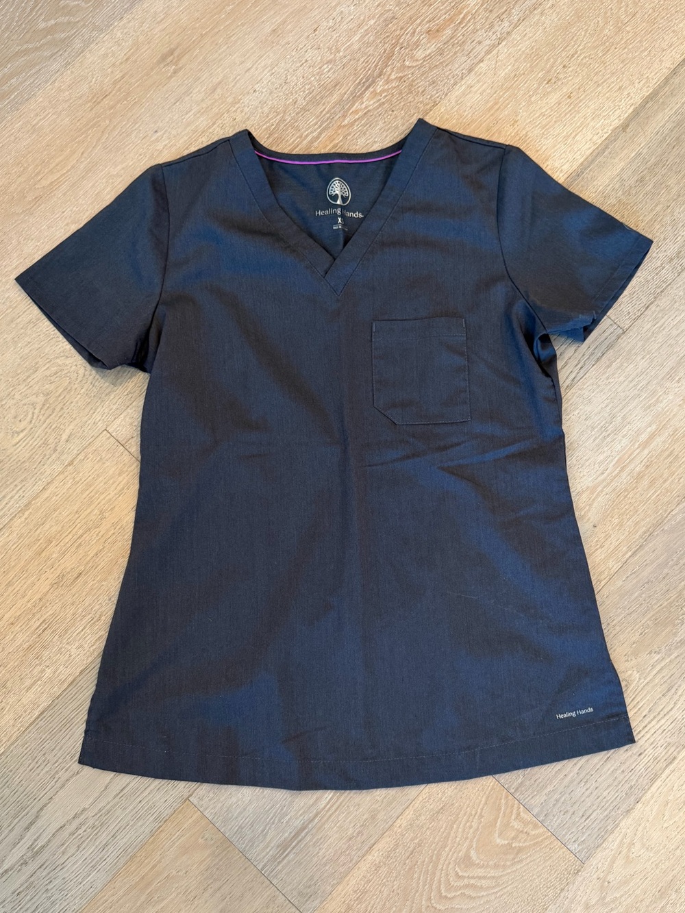 healing hands V-Neck Short Sleeve Scrub Top